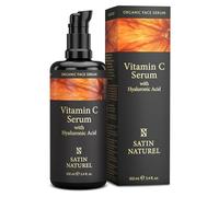 Serum Vitamine C Serum Visage 100ml avec Acide Hyaluronique Serum Visage + Aloe Vera Bio + Vitamine E - Serum Vitamine C Anti tache Visage pour Peau Sensible - Soins pour le Visage par Satin Naturel