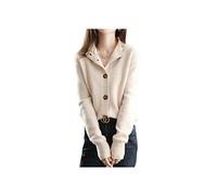 SERUMY Cardigan Sweater Cardigans Femmes Winter Trender Designer Cashmere Women Trinted Crochet Tops-Beige,XL