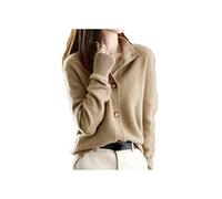 SERUMY Cardigan Sweater Cardigans Femmes Winter Trender Designer Cashmere Women Trinted Crochet Tops-Camel,M