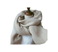 SERUMY Écharpes Tricotées Femmes Solide Cachemire Écharpes Lady Winter Épaississent Les Châles De Pashmina Doux Et Doux Enveloppe La Laine Tricotée Noire Rose-A Style Beige