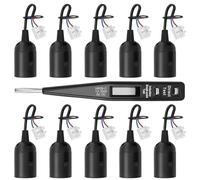 Seruno Douille E27-10 Pièces Ampoule avec Câble - Douille Robuste pour Ampoules à Incandescence, Rénovation pour plafonniers E27, Noir