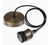 Seruno E27 Métal Suspension Luminaire avec Plafond, Douille E27, Suspensions D'éclairage Intérieur, Support Douille Ampoule et Câble de 100cm pour Suspension Cuisine, Salon et Chambre,Bronze,1 pièces