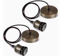 Seruno E27 Métal Suspension Luminaire avec Plafond, Douille E27, Suspensions D'éclairage Intérieur, Support Douille Ampoule et Câble de 100cm pour Suspension Cuisine, Salon et Chambre,Bronze,2 pièces
