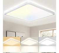 Seruno X Lampe de salle de bain 29 cm 24 W 3200 lm 6000 K/4000 K/3000 K IP54 étanche ultra mince plafonnier carré pour cuisine, chambre à coucher, toilettes, porche, couloir, salon, bureau