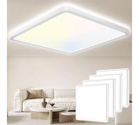 Seruno X LED Plafonnier 29CM 24W 3200LM, 3 Températures de Couleur (6000K,4000K,3000K), IP54 Étanche Carré Moderne pour Salle de Bain, Chambre, Salon, Cuisine, Bureau, Balcon