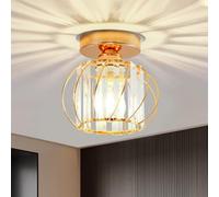 Seruno X Plafonnier en Cristal, Luminaire E27 Lustre Moderne Doré, Plafond Semi-Encastré pour Salon, Chambre, Cuisine, Salle à Manger, Couloir, Salle de Bain, Hall d'entrée, Bar