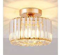 Seruno X Plafonnier en Cristal, Plafond Moderne Doré, Luminaire E27 Lustre Semi-Encastré pour Salon, Chambre, Cuisine, Salle à Manger, Couloir, Salle de Bain, Hall d'entrée, Bar