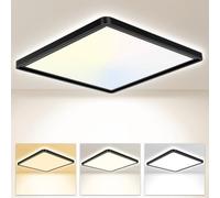 Seruno X Plafonnier LED 24 W 6000 K/4000 K/3000 K, 3200 lm, IP54, ultra fin, carré, moderne, lampe de salle de bain, cuisine, pour couloir, chambre à coucher, balcon, salon, cave, diamètre : 29 cm