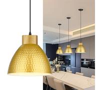 Seruno X Suspension Luminaire, Câble Textile Réglable 140CM, 26CM Lampe à Suspension E27 Lustre Salon Moderne en Or Métal Plafonnier pour Chambre à Coucher Salle à Manger Cuisine Restaurant
