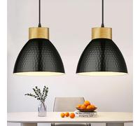 Seruno X Suspension Luminaire, Câble Textile Réglable 140CM, 26CM Lampe à Suspension E27 Lustre Salon Moderne en Noir Métal Plafonnier pour Chambre à Coucher Salle à Manger Cuisine Restaurant