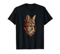 Serval avec failles de Charbon et Lignes d'embrure T-Shirt