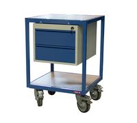 Servante 400kg 2 plateaux bois 600x600 mm 2 tiroirs tôle FIMM - 880010599