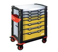 Servante 41 - 7 tiroirs - jaune et grise - plateau inox SAM OUTILLAGE - 417HREN
