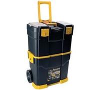 Servante à Outils Mobile - 2 Compartiments Modulables Boite à Outils 2 Roues Charge 70 kg Trolley Art Plast Noir G