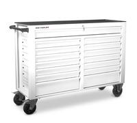 Servante d'atelier 15 tiroirs blanche XXL 1415 mm robuste en acier soudé verrouillable roues ø125 mm MW Tools GW115W