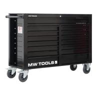 Servante d'atelier 15 tiroirs noire XXL 1415 mm robuste en acier soudé verrouillable roues ø125 mm MW Tools GW115B