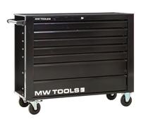 Servante d'atelier 7 tiroirs noire extra large 1135 mm avec verrouillage intégré dans la poignée roues ø125 mm MW Tools GW307B