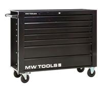 Servante d'atelier 7 tiroirs noire extra large 1135 mm avec verrouillage intégré dans la poignée roues ø125 mm MW Tools