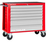 Servante d'atelier 7 tiroirs rouge et grise extra large 1055 mm avec verrouillage dans la poignée et grandes roues ø160 mm MW Tools GW307GX