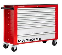 Servante d'atelier 7 tiroirs rouge et grise extra large 1135 mm avec verrouillage intégré dans la poignée roues ø125 mm MW Tools GW307