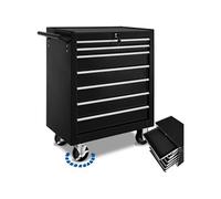 SERVANTE ATELIER - TECTAKE - Servante d'atelier 7 Tiroirs spacieux verrouillables avec tapis antidérapant Roulettes Ø 100 mm - Noir