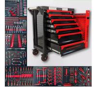 Servante d'atelier - BARRACUDA TOOLS - CUDA Max XXL - 8 tiroirs - 267 outils - Rouge et Noir