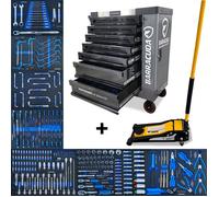 Servante d'atelier - BARRACUDA TOOLS - NARDO Gray XXL - 7 tiroirs - Cric hydraulique 4T - Mousse haute densité