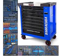 Servante d'atelier complète Barracuda Tools XXL RACING 9 tiroirs 284 outils - 4 roues, 2 freins, Chariot MECANICIEN, GARAGISTE
