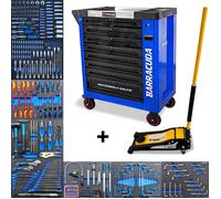 Servante d'atelier - BARRACUDA TOOLS - Racing 1 MAX+ - 9 tiroirs - Cric hydraulique 4T - Acier bleu