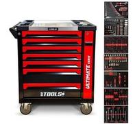Servante d'atelier BM TOOLS 8-7-ULTIMATE-SERIE - 296 Outils haute qualité inclus, 7/8 tiroirs pleins, Chariot TOOLS, Clé Dynamo