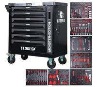 Servante d'atelier BM TOOLS 9/7 MONSTER-EDITION-GREY 7 tiroirs pleins, 1 porte & 1 tiroir vertical - 257 outils - Sur roulettes G