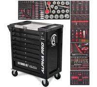 Servante d'atelier BM TOOLS ALPHA-PRO 9 Tiroirs 311 Outils 4 Roues 2 Freins Noir