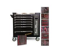 Servante d'Atelier complète 7/8 King Size Kraft Muller 7 tiroirs outillés, clé Dynamo, sur roues - Chariot MECANO, GARAGISTE