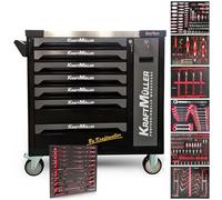 Servante d'Atelier complète 7/8 King Size Kraft Muller 7 tiroirs outillés, clé Dynamo, sur roues - Chariot MECANO, GARAGISTE