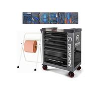 Servante d'atelier complète Barracuda Tools GRIS NARDO RS 7 Tiroirs outillés, Chariot MECANICIEN GARAGISTE avec Dévidoir papier