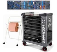 Servante d'atelier complète Barracuda Tools GRIS NARDO RS 7 Tiroirs outillés, Chariot MECANICIEN GARAGISTE avec Dévidoir papier