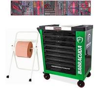 Servante d'atelier complète Barracuda Tools Rock PRO+ 8 tiroirs 7 outillés, Chariot MECANICIEN GARAGISTE avec Dévidoir de papier