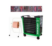 Servante d'atelier complète Barracuda Tools Rock PRO+ 8 tiroirs 7 outillés, Chariot MECANICIEN GARAGISTE avec Dévidoir de papier