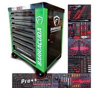 Servante d'atelier complète Barracuda Tools VERTE PRO++ 8 tiroirs 8 outillés - 4 roues, 2 freins - Chariot MECANICIEN, GARAGISTE