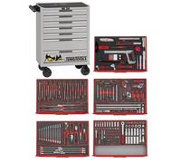 Servante d'atelier complète grise 7 tiroirs set en mousse 240 outils Teng Tools TCEMM240NS