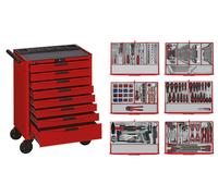 Servante d'atelier complète rouge 8 tiroirs Midi Master 491 outils Teng Tools TCMM491N8