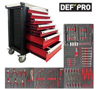 Servante d'atelier DEFPRO - 7 Tiroirs - Avec 173 outils
