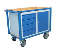 Servante établi équipée charge 500 kg 1 bloc porte et 1 bloc tiroirs 1060 x 680 mm Diam ro G