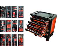 Servante d'atelier équipée clés + douilles + pinces + tournevis 144 outils