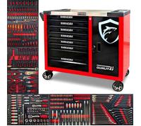 Servante d'atelier mobile - BARRACUDA TOOLS - Performance Max - 7 tiroirs - Armoire latérale verrouillable - Plateau inox