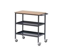 Servante d'atelier Plateau Supérieur en bois + Plateaux Inférieurs en Tôle et Revêtement Caoutchouc - MANUEST - 8MSRMC38E5N724