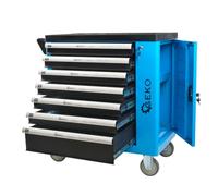 Servante d'atelier professionnelle avec outils en chrome vanadium 7 tiroirs 243 pièces Bleu