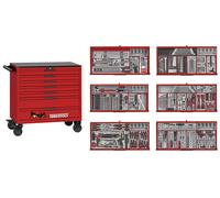 Servante d'atelier rouge 7 tiroirs midi master - 663 outils Teng Tools TKW37R663T