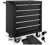 Servante d'atelier - TECTAKE - Servante d'atelier en acier avec 5 tiroirs 69 x 33 x 79 cm - Noir