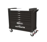KS TOOLS - 816.0005 - Servante d'atelier Vide Ultimate XL 7 tiroirs - Caisse à Outil - Couleur Noir - Plateau INOX - Porte flacons